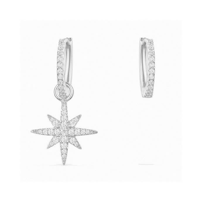 APM Monaco Elegant Star Hoop Earrings